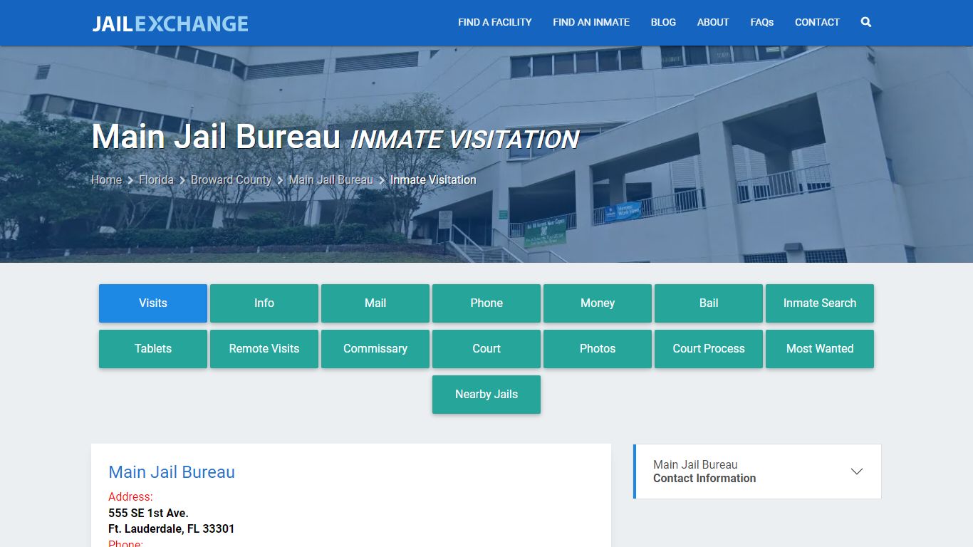 Inmate Visitation - Main Jail Bureau, FL - Jail Exchange